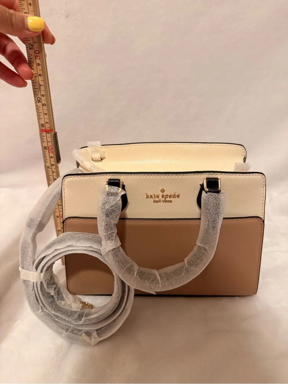 Kate Spade Madison Small Satchel Toasted Hazelnut Leather Top Handle Bag